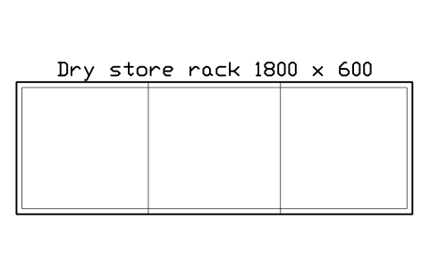 Preview of the Dry store rack 1800 x 600 symbol, block RRT_DRY_STORE_RACK