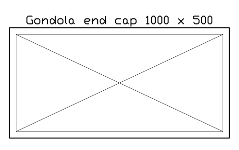 Preview of the Gondola end cap 1000 x 500 symbol, block RRT_END_CAP