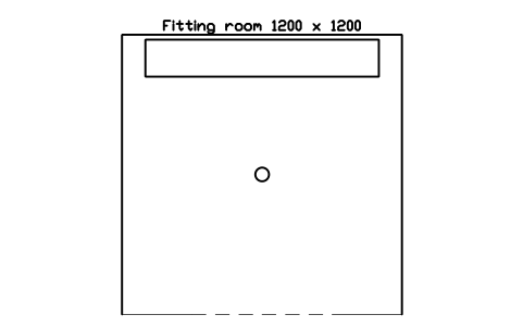 Preview of the Fitting room 1200 x 1200 symbol, block RRT_FITTING_1200