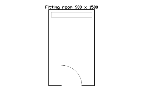 Preview of the Fitting room 900 x 1500 symbol, block RRT_FITTING_900