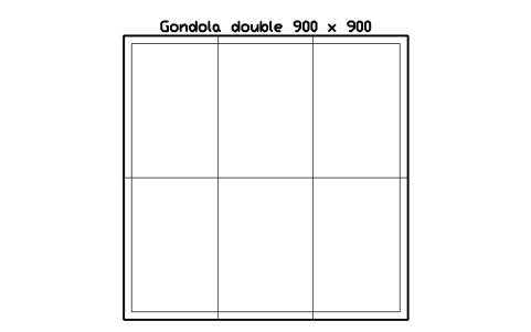 Preview of the Gondola double 900 x 900 symbol, block RRT_GONDOLA_900X900