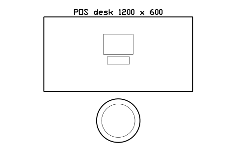 Preview of the POS desk 1200 x 600 symbol, block RRT_POS_DESK