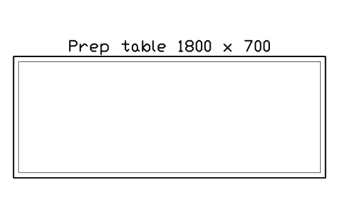 Preview of the Prep table 1800 x 700 symbol, block RRT_PREP_1800