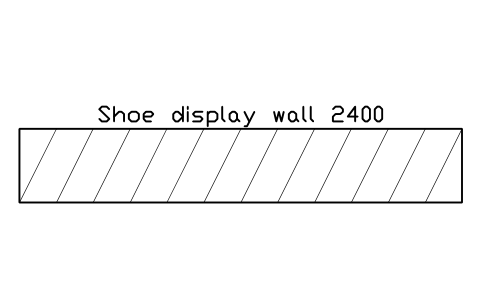 Preview of the Shoe display wall 2400 symbol, block RRT_SHOE_WALL