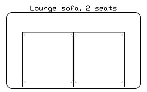 Preview of the Lounge sofa, 2 seats symbol, block RRT_SOFA_2