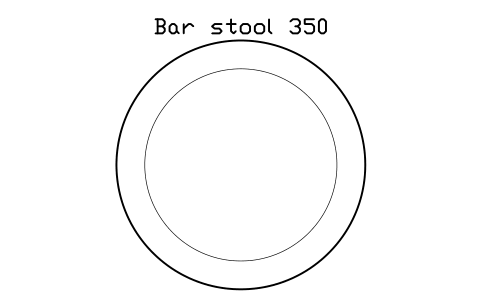 Preview of the Bar stool 350 symbol, block RRT_STOOL