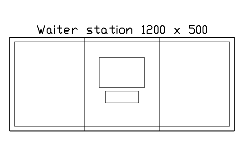 Preview of the Waiter station 1200 x 500 symbol, block RRT_WAITER_STATION