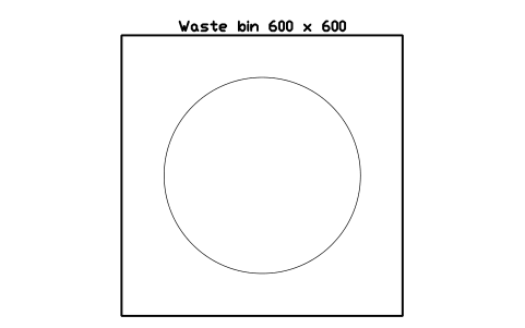 Preview of the Waste bin 600 x 600 symbol, block RRT_WASTE_BIN