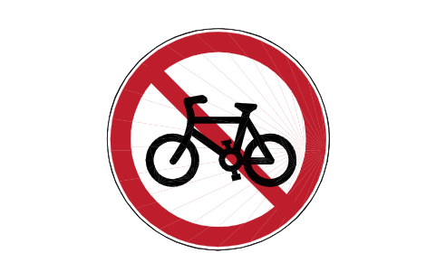 Preview of the P16 No bicycles symbol, block RCR_P16