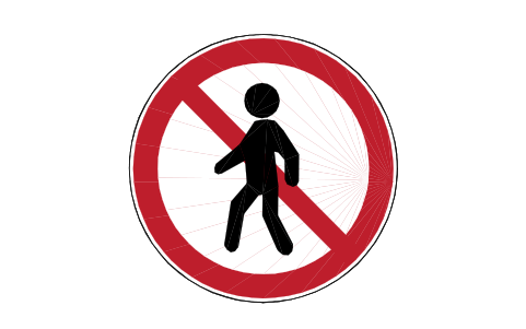 Preview of the P21 No pedestrians symbol, block RCR_P21