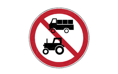 Preview of the P22 No trucks or tractors symbol, block RCR_P22