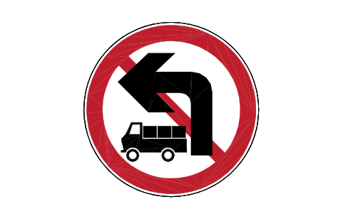 Preview of the P22a No left turn, trucks symbol, block RCR_P22a
