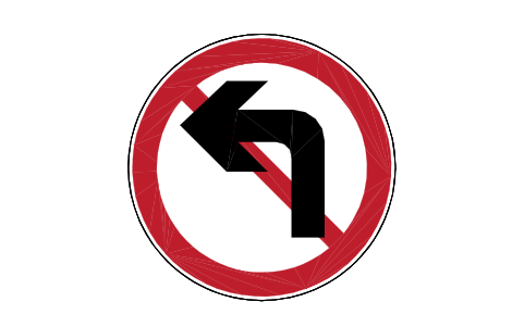 Preview of the P22x No left turn symbol, block RCR_P22x