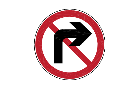 Preview of the P23 No right turn symbol, block RCR_P23