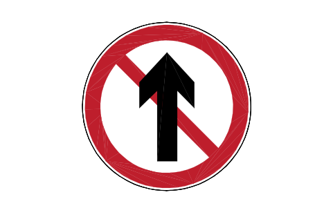 Preview of the P24 No straight ahead symbol, block RCR_P24