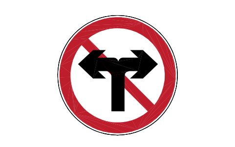 Preview of the P25 No left or right turn symbol, block RCR_P25