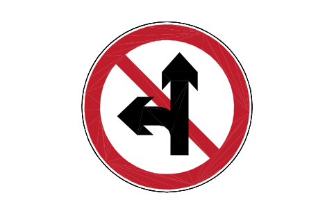 Preview of the P26 No straight or left symbol, block RCR_P26