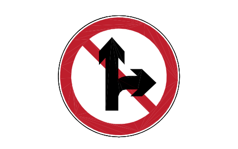 Preview of the P27 No straight or right symbol, block RCR_P27