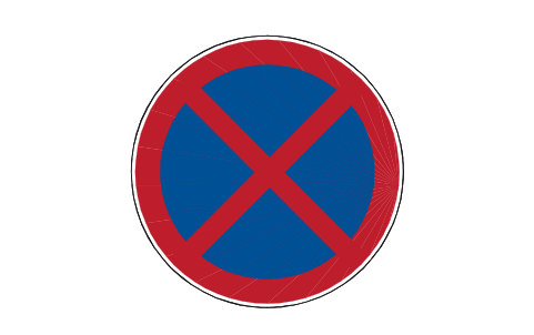 Preview of the P31 No stopping symbol, block RCR_P31