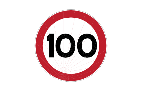 Preview of the P39-100 Speed limit 100 symbol, block RCR_P39_100