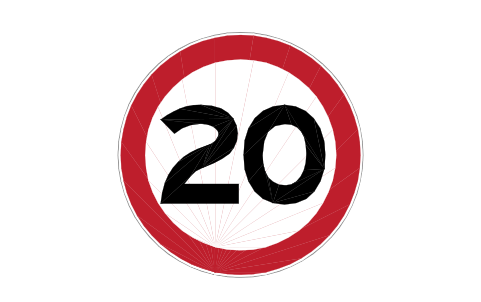 Preview of the P39-20 Speed limit 20 symbol, block RCR_P39_20