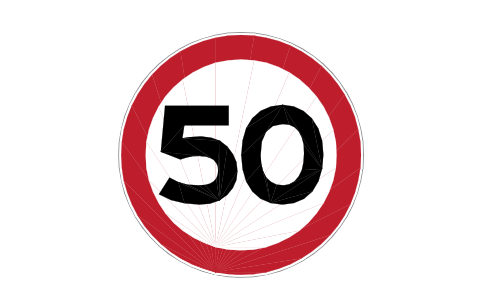 Preview of the P39-50 Speed limit 50 symbol, block RCR_P39_50