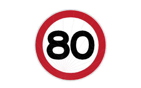 Preview of the P39-80 Speed limit 80 symbol, block RCR_P39_80