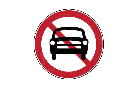 Preview of the P6 No cars symbol, block RCR_P6