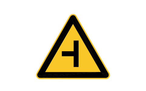 Preview of the W1-9 Side road, left symbol, block RCR_W1_9