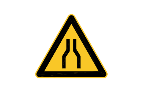 Preview of the W7-1 Road narrows, both sides symbol, block RCR_W7_1
