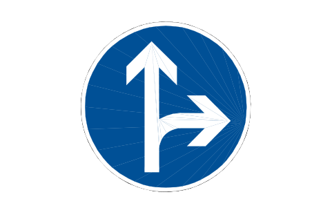 Anteprima del simbolo 214 Ahead or right, blocco RSD_214