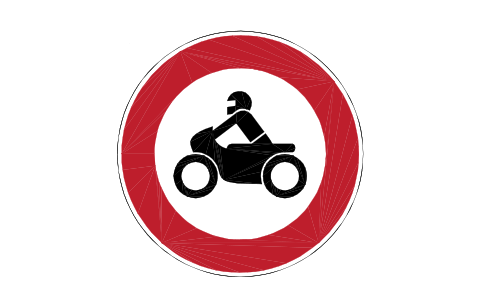 Anteprima del simbolo 255 No motorcycles, blocco RSD_255