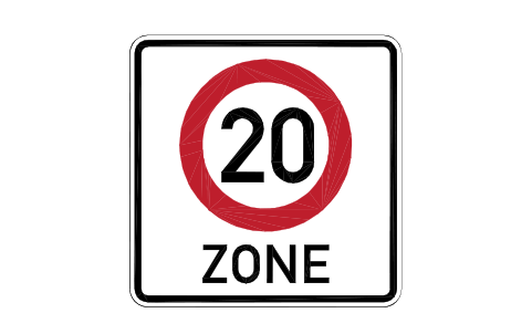 Anteprima del simbolo 274.1 Speed limit 20 zone, blocco RSD_274_1