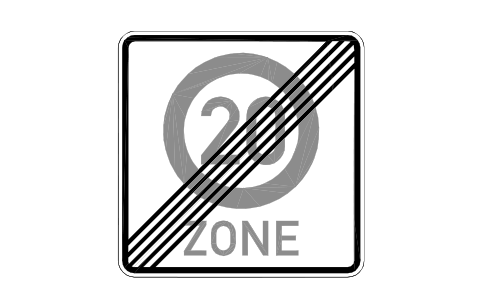 Anteprima del simbolo 274.2 End speed limit 20 zone, blocco RSD_274_2