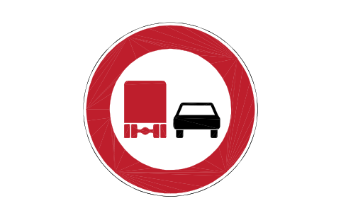 Anteprima del simbolo 277 No overtaking, goods veh., blocco RSD_277