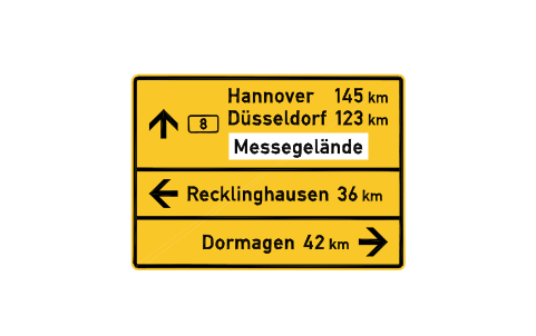 Anteprima del simbolo 434 Table direction sign, blocco RSD_434