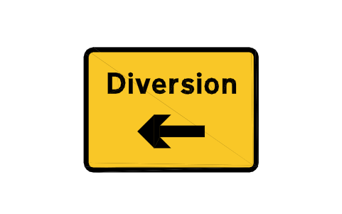 Vorschau des Symbols 2702L Diversion start, left, Block RKD_2702L