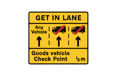 Vorschau des Symbols 832.7 HGVs get in lane (2), Block RKD_832_7