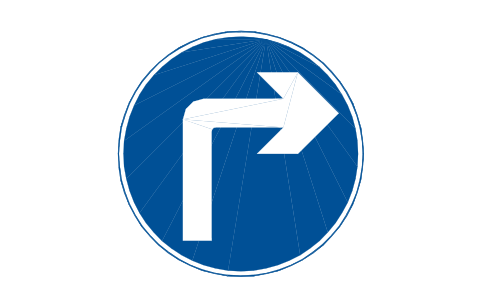 Anteprima del simbolo 609A Turn ahead (A), blocco RKR_609A