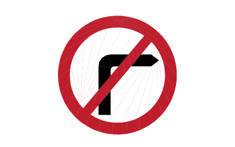 Anteprima del simbolo 612 No right turn, blocco RKR_612