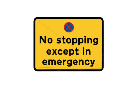 Anteprima del simbolo 642.3 No stopping in lay-by, blocco RKR_642_3