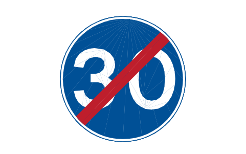 Anteprima del simbolo 673 End min 30 mph, blocco RKR_673