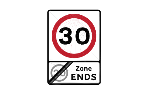 Anteprima del simbolo 675 End of 20 mph zone, blocco RKR_675