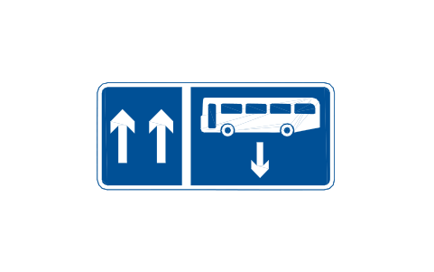Anteprima del simbolo 960 Contra-flow bus lane, blocco RKR_960