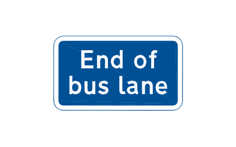 Anteprima del simbolo 964 End of bus lane, blocco RKR_964