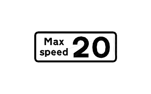 Preview of the 513.2V20 Advised max 20 mph symbol, block RKW_513_2V20