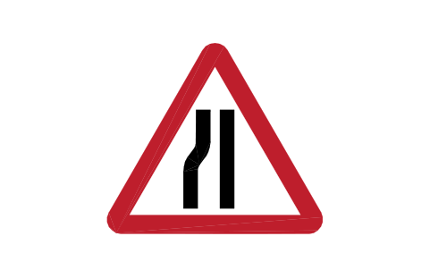 Preview of the 517L Road narrows left symbol, block RKW_517L