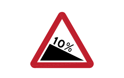 Preview of the 523.1 Steep hill down 10% symbol, block RKW_523_1