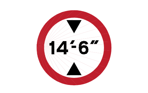 Preview of the 629.2 Height limit 14ft 6in symbol, block RKW_629_2