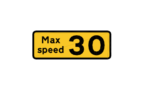 Preview of the 7294 Max 30 mph symbol, block RKW_7294